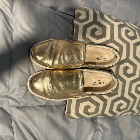 J. Crew Gold Slip-On Sneakers with Metallic Finish - Picture 3 of 3